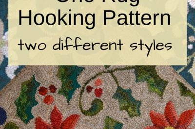One rug hooking pattern two different styles